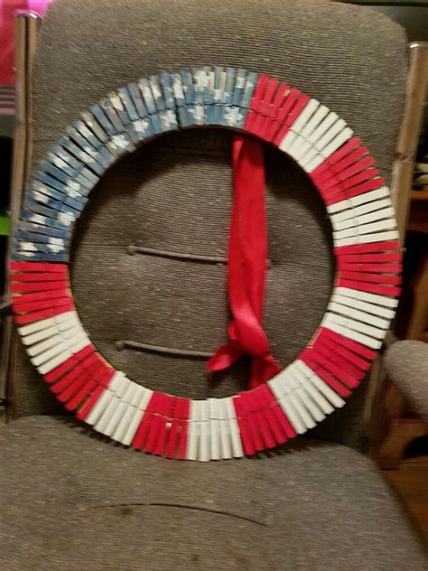 Clothespin Wreath Super Cute Clothes Pin Wreath 4th Of July Wreath