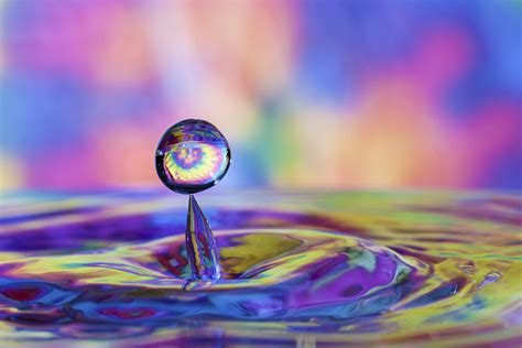 Beautiful Colorful Water Drop And Splash Photograph By