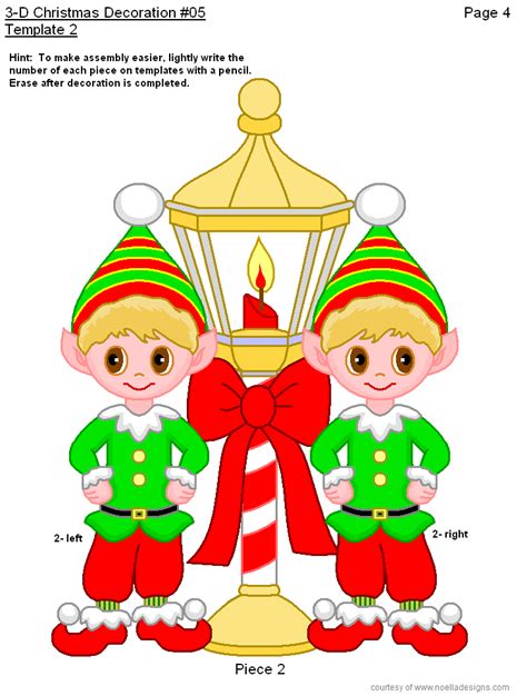 3 D Elves Page 4 Elves Christmas Paper Crafts Holiday Printables