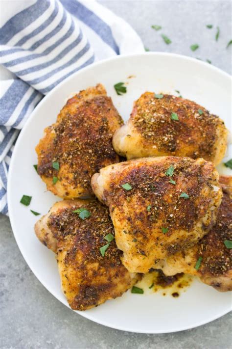 Get the recipe from delish. Easy Crispy Baked Chicken Thighs