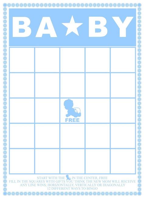 Free Printable Blank Baby Shower Bingo Cards Pdf Safari Baby Shower