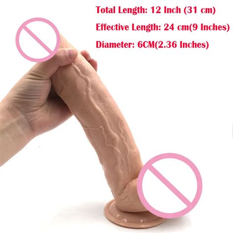 Super Huge Big Dildo Mm Realistic Penis Cyberskinwith Suction Cup Sex Products For