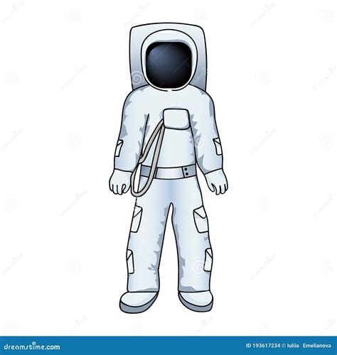 Astronaut In A Spacesuit In Cartoon Style Vector Illustration Stock