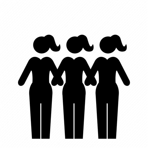 Group Girls Community Friends Together Organization Woman Icon