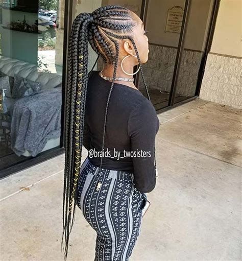 43 Cool Ways To Wear Feed In Cornrows Stayglam Cornrow Ponytail