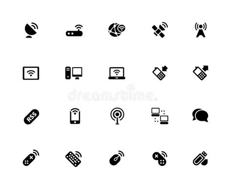 Wireless Communications Icons 32 Pixels Icons White Series Stock