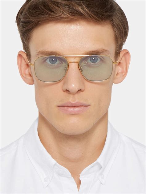Gold Aviator Style Gold Tone Sunglasses Cutler And Gross Mr Porter