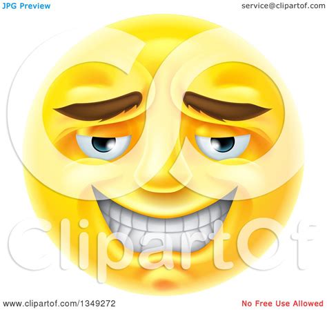 Clipart Of A 3d Yellow Male Smiley Emoji Emoticon Face With An
