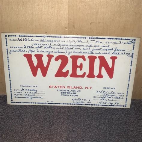 Vintage Ham Radio Qsl Card 1933 Staten Island New York 1920 Picclick