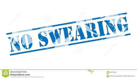 No Swearing Blue Stamp Stock Illustration Illustration Of White 97577675