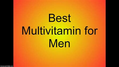1.4 10 best multivitamins for women. Best Multivitamin for Men - YouTube