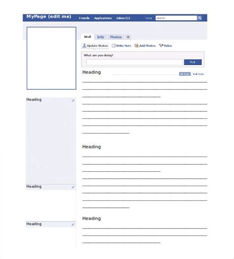 Blank Facebook Template 12 Free Word Ppt And Psd Documents Download