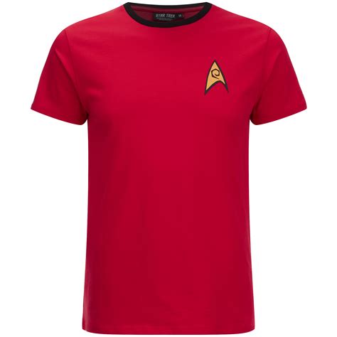 Star Trek Mens Command Uniform T Shirt Red Merchandise Zavvi