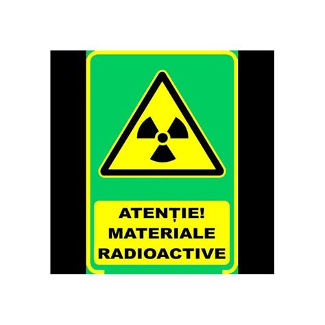 Semn fosforescent Pericol Radioactiv - GlowMania.ro