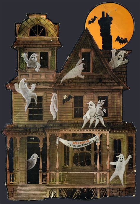Haunted House Vintage Halloween Decorations Halloween Haunted House