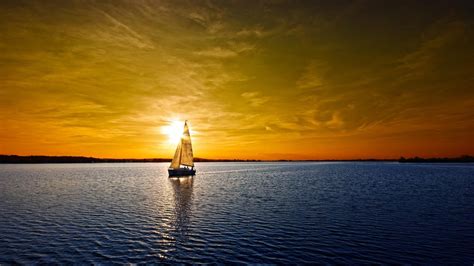 Wallpaper Sunlight Landscape Colorful Boat Sunset Sea Water