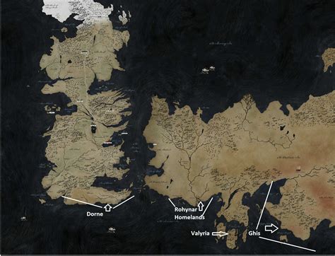 Game Of Thrones Map Westeros Map Game Of Thrones Westeros