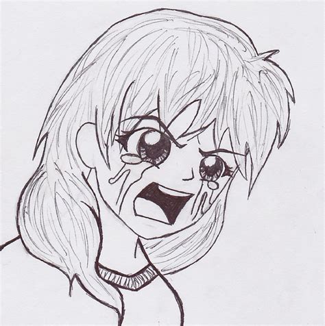 Depressed Sad Anime Girl Crying Drawing Easy