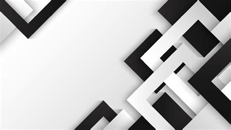 Banner Template Design Abstract Black And White Geometric Squares Overlapping Layer On Clean