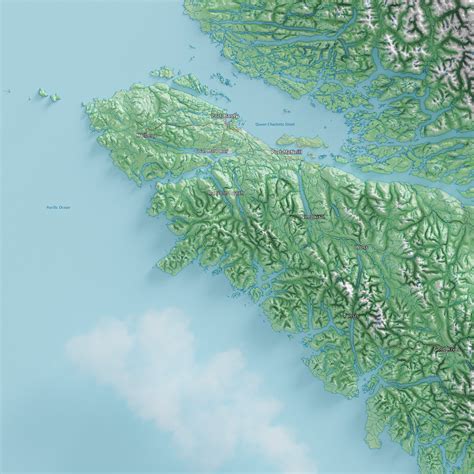 Vancouver Island Topographic Map Visual Geomatics Wall Map Studio