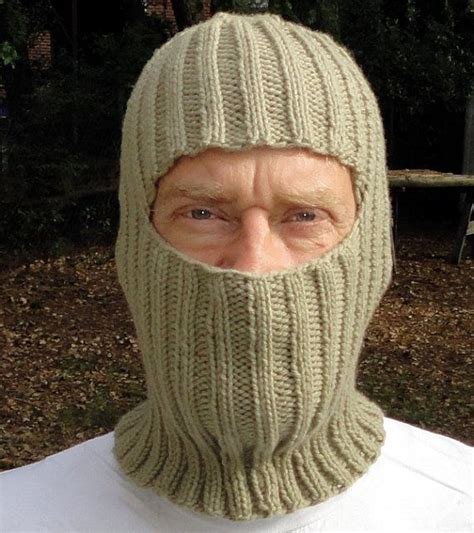 Hand Knit Rib Stitched Ski Mask Balaclava Helmet Liner Knit Accesories Knitted Hats Knitting