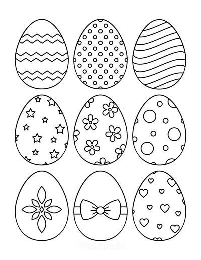 Easter Egg Coloring Pages And Free Printable Templates