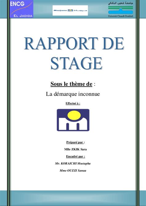 Page De Garde Rapport De Stage Pdf Image To U