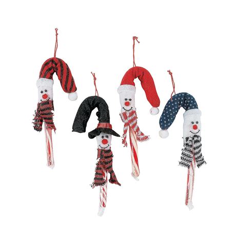 Snowman Candy Cane Cover Christmas Ornaments Candy Cane Ornament