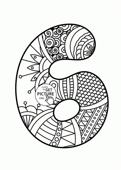 Number 6 Printable Coloring Page Best Coloring