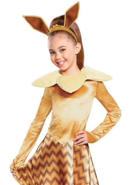 Girls Eevee Costume Deluxe Gold Eevee Pokemon Costume For Kids