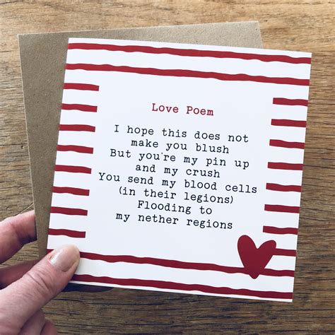 Cheeky Love Poem Card Valentines Cards Funniest Valentines Cards Valentines Day Poems