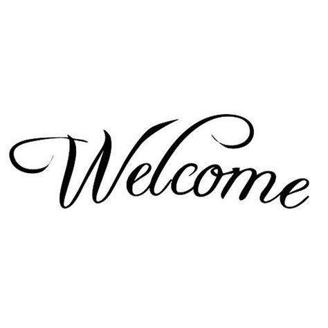 Welcome Stencil By Studior12 Swished Curved Script Word Art Small