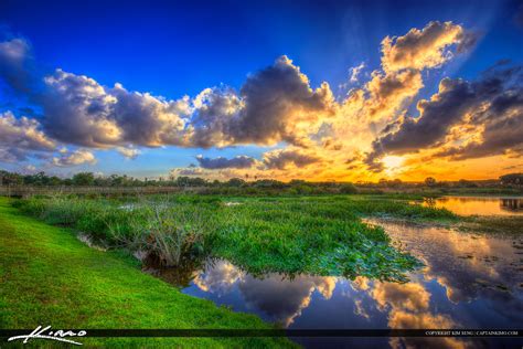 Peaceful Waters Wetlands Wellington Florida Sunset Hdr Photography By