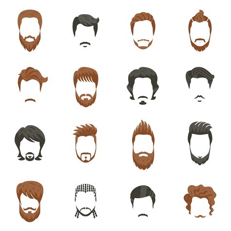 Men Hairstyle Icons Set 483572 Vector Art At Vecteezy