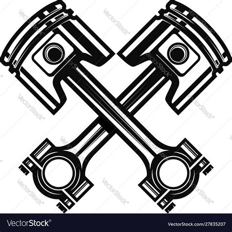 Crossed Motorcycle Pistons Design Element Vector Image