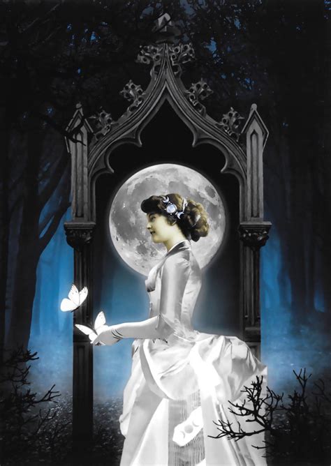 Silver Moon Art Print Dark Art Magick Vintage Photography In