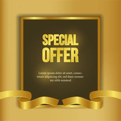 Premium Vector Special Offer Template With Golden Ribbon