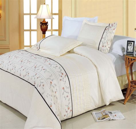 Soft 100 Cotton 3 Piece Duvet Cover Set Embroidered Fullqueen