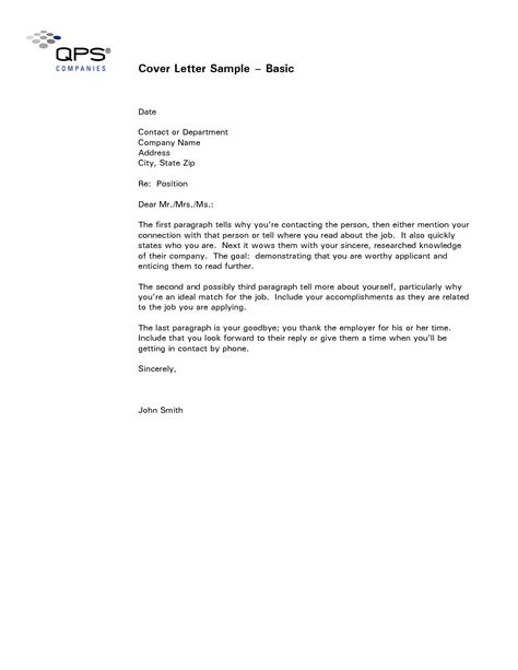 A cover letter is a formal letter you send alongside your resume. Basic Cover Letters Templates - business form letter template