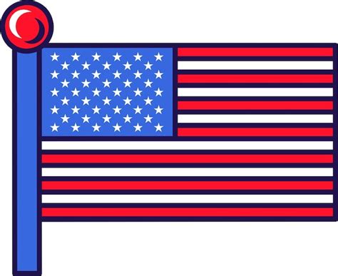 bandeira dos estados unidos da américa no vetor flagstaff vetor premium