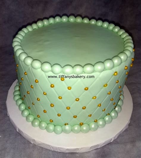 Fondant Covered Diamond Quilted Round Cake Tiffanys Bakery