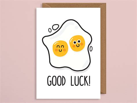 Funny Good Luck Card Cute Good Luck Card Greetings Card Etsy