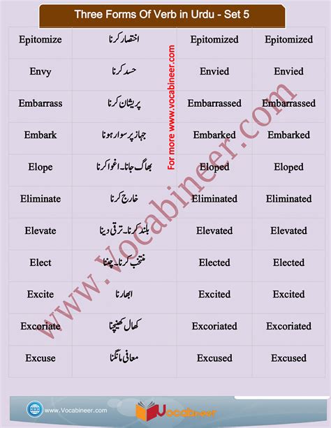 Basic English Words With Urdu Meanings PDF Set Vocabineer