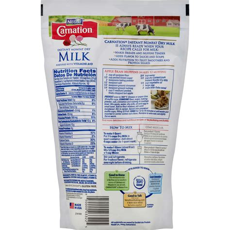 Carnation Nonfat Dry Milk Powder Nutrition Facts Home Alqu