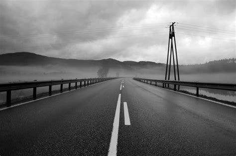 Free Images Snow Black And White Fog Road Morning Highway