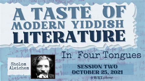 Sholom Aleichem A Taste Of Modern Yiddish Literature In Four Tongues YouTube