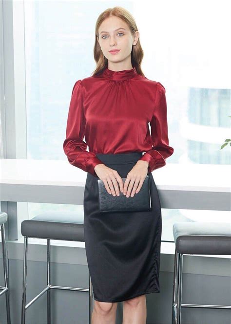 1365 Best Pencil Skirt And Satin Blouse Images On Pinterest Blouses