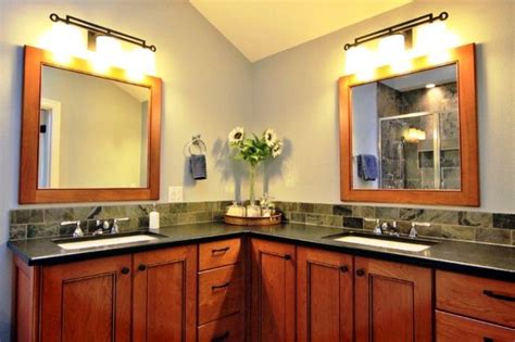 Add a medicine cabinet to match and your new bathroom set will offer convenient over and under sink storage within a very small footprint. Double Sink Corner Bathroom Vanities for a large bathroom ...