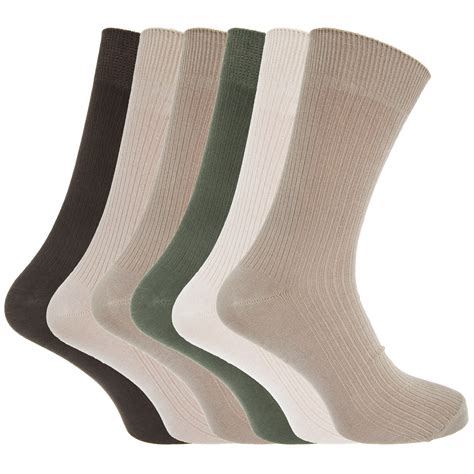 Mens Bamboo Super Soft Breathable Ribbed Socks Pack Of 6