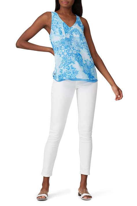 Blue Florin Sleeveless Top By Lilly Pulitzer For 30 Rent The Runway